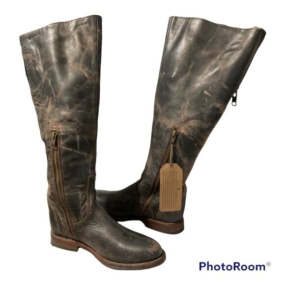 Bed Stu Shoes - BED STU Boots NWT Black Distressed Tall Boots sz. 6